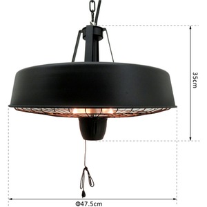 Outsunny Adjustable Power Infrared Halogen Electric Light Heater - Black by Outsunny