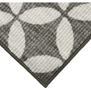 JVL Fiora Machine Washable Runner Mat, 50 x 150 cm, Pewter - Pewter by JVL