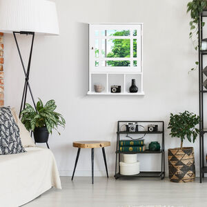 Bathroom Wall Cabinet Display Shelving Unit - White by Costway