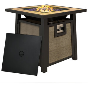 Outsunny 50,000 BTU Gas Fire Pit Table - Brown by Outsunny