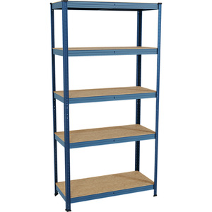 5 Tier Heavy Duty Adjustable Steel Garage Shelving Unit - 875kg Weight Capacity - Blue / 30cm by Vida Designs