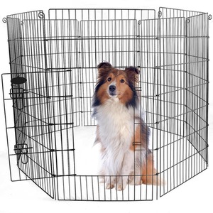 Metal Pet Playpen 8 Panels - Black / 107cm by Easipet