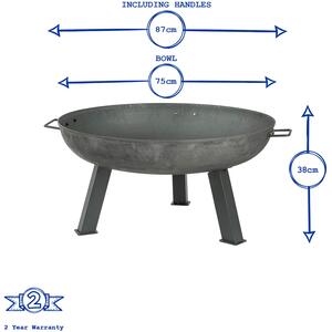 Cast Iron Classic Garden Firepit - Black by Harbour Housewares