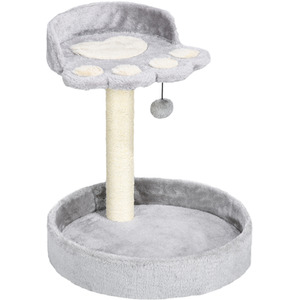 PawHut Cat Tower with Sisal Cat Scratching Post, Cat Claw Shape - Light Grey by PawHut