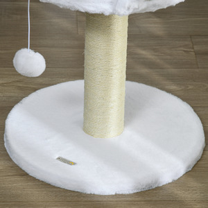 Pawhut Cat Tree Tower with Scratching Posts and Dangling Ball Perch - White by Pawhut