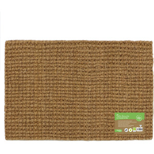 Tallis Boucle Coir Latex Backed Door Mat - Natural by JVL