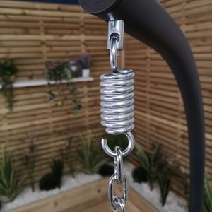 Steel Frame Hanging Egg Chair with Stand, Cover and Cushions - Grey by Samuel Alexander