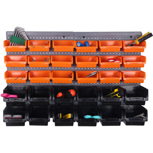 DIY Tool Storage Set with Wall Plates - Black / 30 Piece Set by Groundlevel