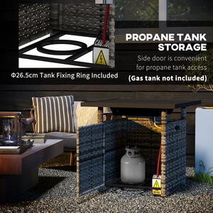 Outsunny 50,000 BTU Output Rattan Fire Pits for Garden by Outsunny