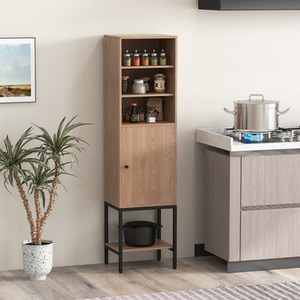 Freestanding Cabinet with Adjustable Shelf - Brown by Costway