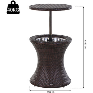 Outsunny Rattan Ice Bucket Activity Bar Cooler - Brown by Outsunny