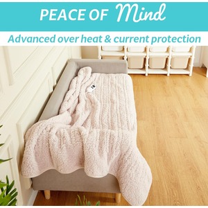 Cosy Electric Heated Throw Blanket Luxurious Sherpa Fleece - Grey Lilac by Cozy Night