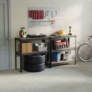 5 Tier Heavy Duty Adjustable Steel Garage Shelving Unit - 875kg Weight Capacity - Black / 40cm by Vida Designs