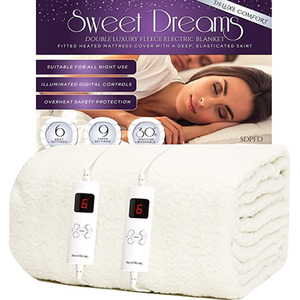 Electric Blanket Bed Fleece Heated Mattress Cover by Sweet Dreams