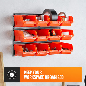 Wall Mount Bin Storage - Orange by VonHaus