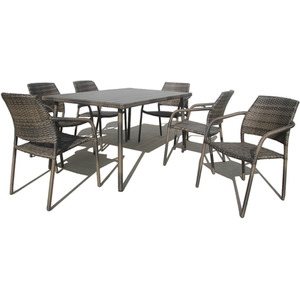 Rattan Patio Dining Stackable with Table Set by Furniture One