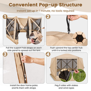 Pop-up Screen House Tent Camping Gazebo by Costway