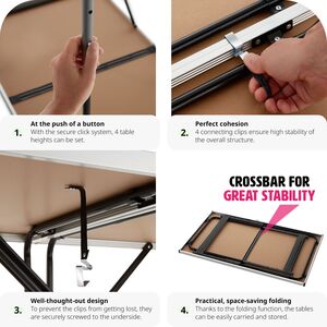 Folding Tables set of 3 - Black by tectake