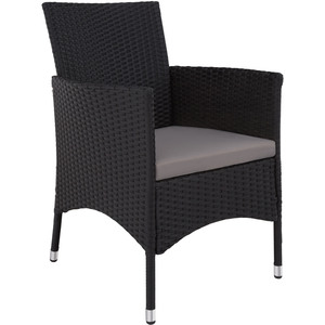 Rattan Garden Furniture Set 81 With Protective Cover - Black/Grey by tectake