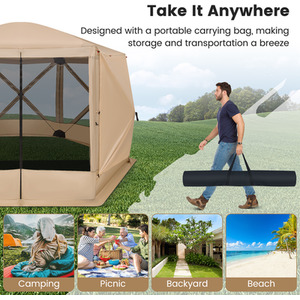 Pop-up Screen House Tent Camping Gazebo by Costway