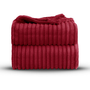 Snug Soft Chunky Ribbed Cord Plush Throw Blanket by Velosso