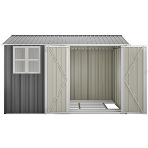 BIRCHTREE Garden Shed with Window - Grey / 10x10ft by BIRCHTREE