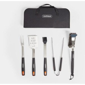VonShef 6 Piece Bbq Tool Set With Bag - Black by Vonhaus
