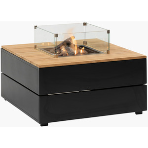 Cosipure 100cm Teak Square Fire Pit - Black by Pacific Lifestyle