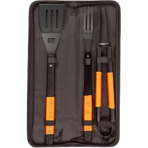 3pc Wooden BBQ Tool Set - Orange Rope by BobbyQ