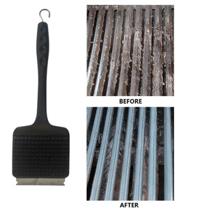 Long Handle BBQ Cleaning Brush Grill Wire Brush Scraper Heavy Duty - Black by BAR-B-KING