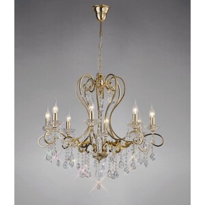 Vela Ceiling Pendant Chandelier 8 Light French Gold, Crystal - French Gold