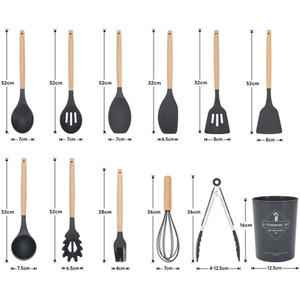 11-piece Silicone Kitchen Utensil Set Nonstick Cookware by Livingandhome