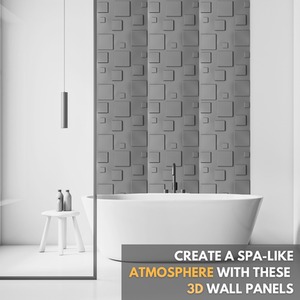 3D Wall Panels (50x50 cm) PVC Cladding Panel 3D Blocks Design by NOVECRAFTO