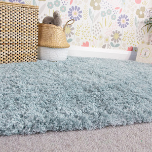 Super Soft Duck Egg Blue Shaggy Living Area Rug by The Rug House