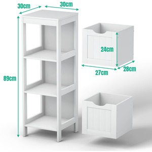 Bathroom Side Storage Cabinet - White by Costway