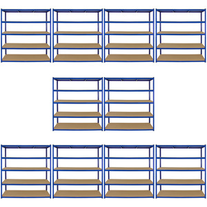 Blue Monster Racking T Rax 10 x Extra Wide Storage Shelves - Blue by Monster Racking