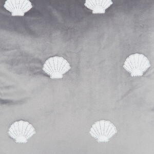 Shells Tufted Cushion - Grey and White