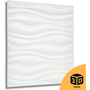 3D Wall Panels (50x50 cm) PVC Cladding Panel Wave Effect Design by NOVECRAFTO