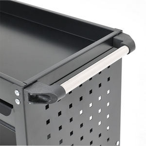 3-Tier Mobile Tool Cart with Lockable Storage Drawer - Black by Kidkid