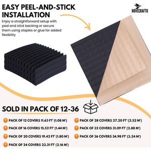Self-Adhesive Acoustic Wall Panels - Peel and Stick Soundproofing Panels by NOVECRAFTO