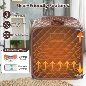 Personal Therapeutic Steam Spa Foldbale Steam Sauna - Brown by Costway