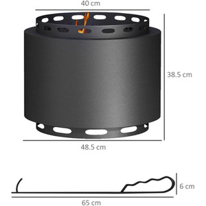 Outsunny Stainless Steel Smokeless Fire Pit - Black by Outsunny