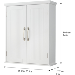 Teamson Home Wooden Bathroom Furniture Wall Medicine Cabinet EHF-F0007 - White by Teamson Home