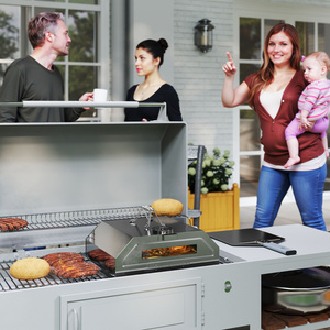 Outsunny Portable BBQ Pizza Oven with Carry Handles - Silver by Outsunny