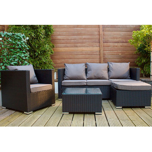 5-Seater Canonbury Rattan Sofa Set - Black