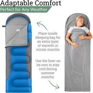 Single Fleece Grey Envelope Sleeping Bag Liner - Grey by Trail