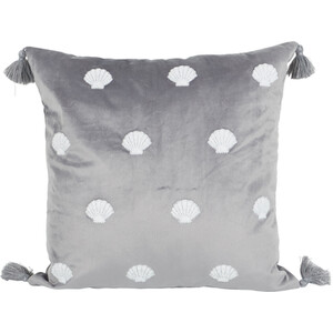 Shells Tufted Cushion - Grey and White