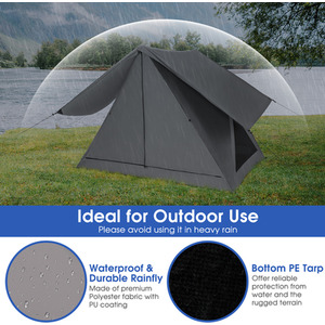 Pop-up Camping Tent - Grey by Costway
