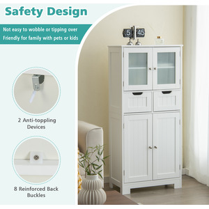 Freestanding Floor Cabinet - White by Costway