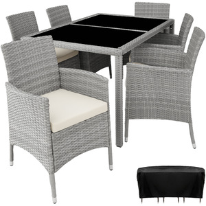 Rattan Garden Furniture Set 61 With Protective Cover by tectake